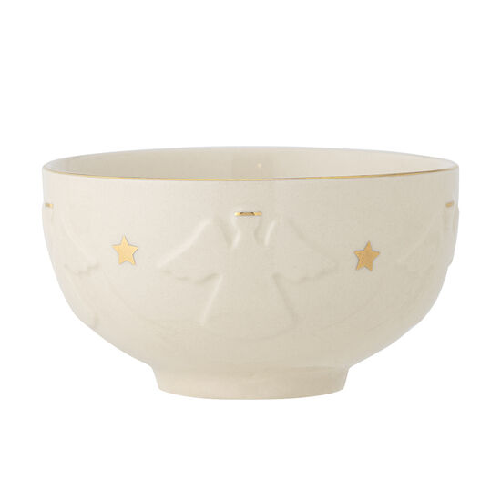 Bloomingville - Starry Bowl, Vit, Stengods