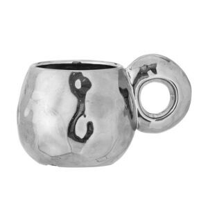 Bloomingville - Shine Cup, Silver, Stengods